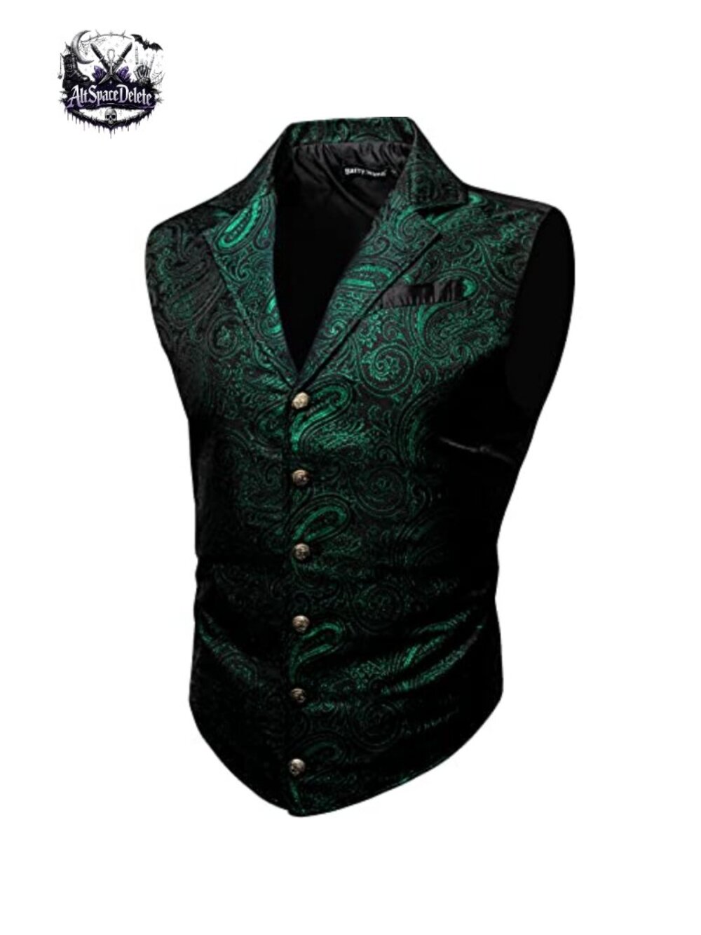 Men's Steampunk Gothic Victorian Vest Paisley Waistcoat Tailored Fit